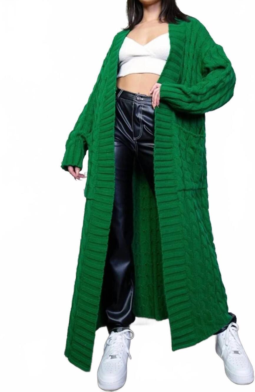NEW REHAB my long knitted sweater cardigan in green